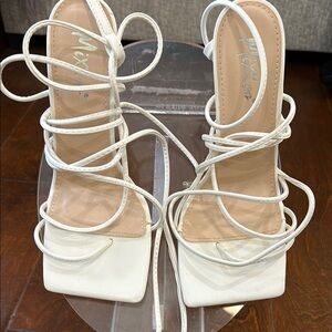 White Strappy Heels